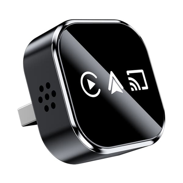 2-i-1 trådløs adapter konverterer kablet til trådløs til biler Plug Play kompatibel med Androids Iphone For Android Black