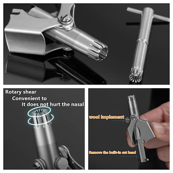 2 i 1 nästrimmer och nagelklippare, bärbar trimmer i rostfritt stål för resor