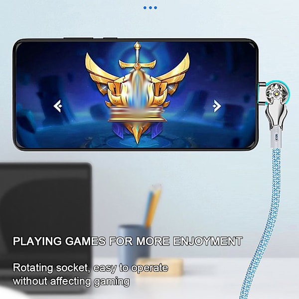 Dubbel armbågshuvud roterbar laddningskabel Lätt bärbar laddningssladd för telefoner Bärbara datorer for ios 2m