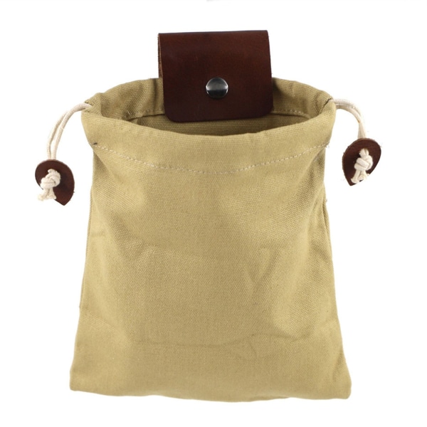 Hopfällbar Canvas-bältesväska för vandring Bärbar hopfällbar foderpåse Fanny Pack Utomhus handsfree fruktplockningsväska Khaki