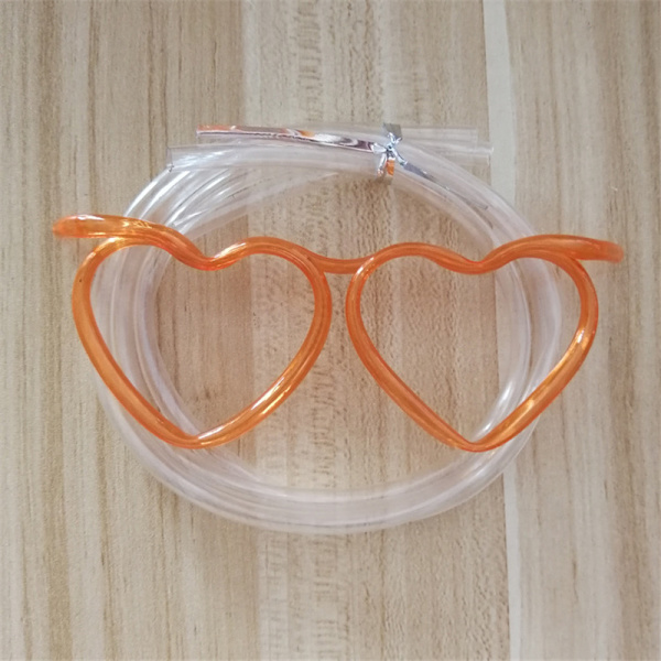 Roliga glasögon sugrör Flexibla mjuka sugrör Orange