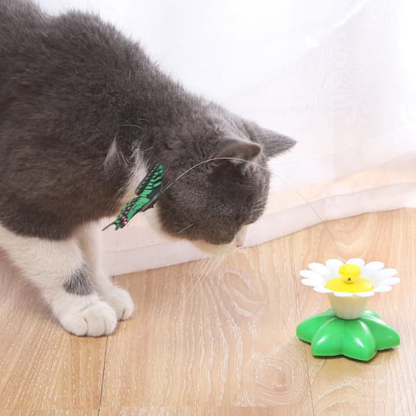 Automatisk Roterande Cat Teaser Elektrisk Retande Cat Stick Flexibel Cat Interactive Toy