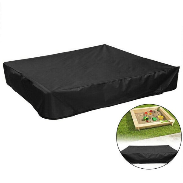 Kvadratisk Dammtät Skydd Sandlåda Cover Vattentätt Sandlåda Pool Cover Med Dragsko Blue 120CMx120CM