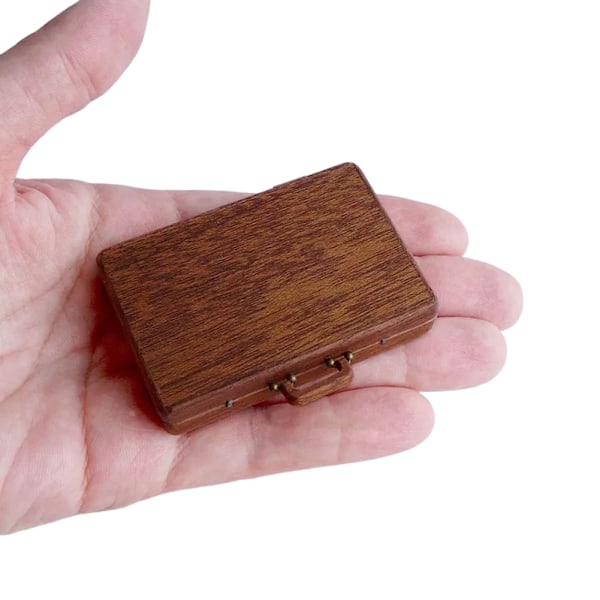 Trä resväska hantverk med sten kompakt och delikat för sten display Wooden Box