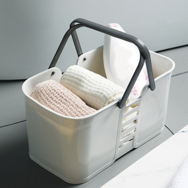 Bärbar plastkorg för rengöring av badkar och dusch med handtag Gray