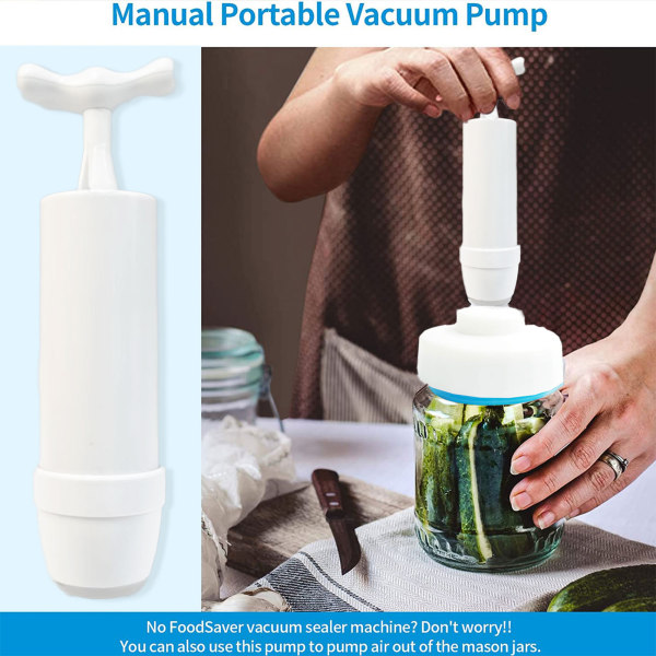 Mason Jar Vacuum Sealer Kit med manuell bärbar vakuumpump och locköppnare