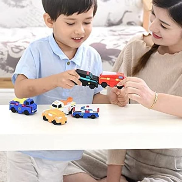 3st Tecknad Transform Toy Car For Kid Intressant Pussel Leksaker För Barn Barn Pojke Flicka B