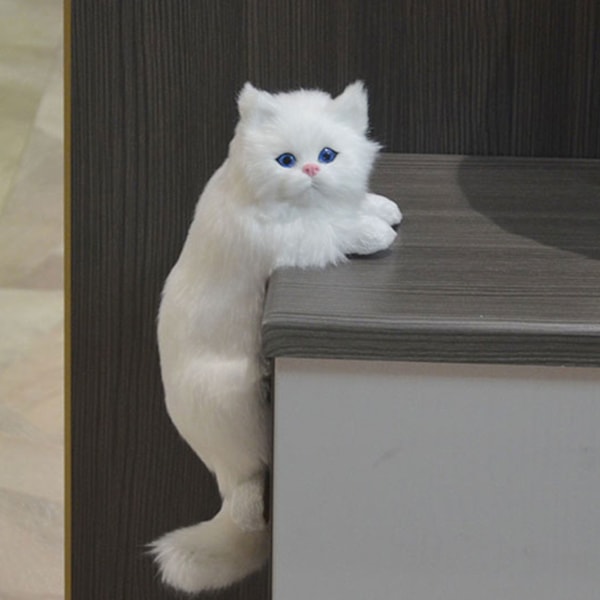 Realistics Syntetisk Päls Katt Figurer Simulering Päls Husdjur Plysch Leksak Hem Djur Dekorativa Rekvisita B