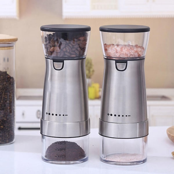 Elektrisk kaffekvarn Bärbar USB laddningsmaskin för kaffebönor med multi Silver