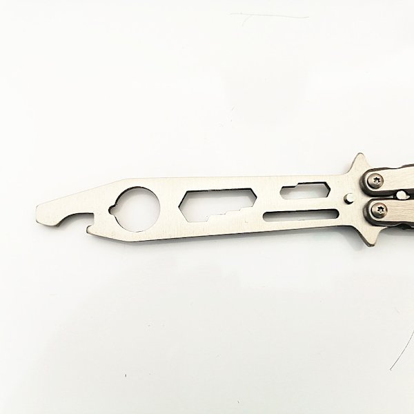 Butterfly Knives Style Flasköppnare Metal Practice Trainer BBQ Tool Vikbar Camping Vandring Grill Picknickredskap Black