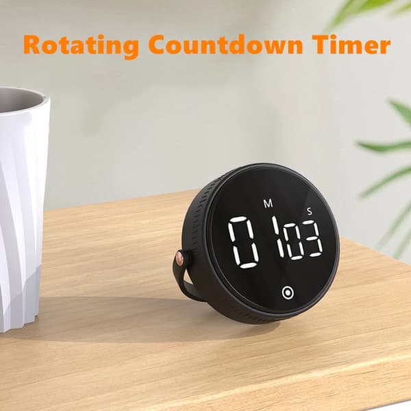 Kökstimer Stor LED Magnetisk Digital Nedräkning Nedräkningstimer Visuella Timers För Bakning Studera White