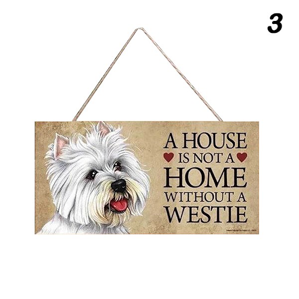 Trähundskylt för ytterdörr staket gård hängande rektangulär husdjursetikett Tillbehör ETT HUS ÄR INTE ETT HEM UTAN EN HUND 3