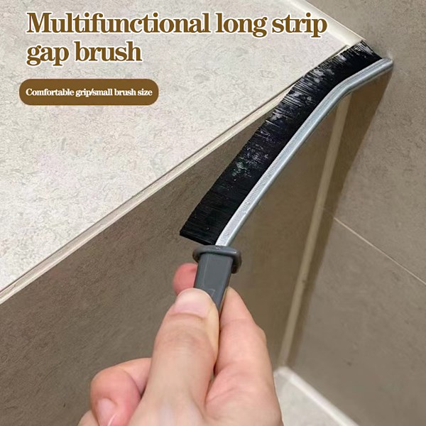 Kakel Spricka Rengöringsborste Fönster Toalett Döda hörn Dammborste För Badrum Black Bristle 2pcs