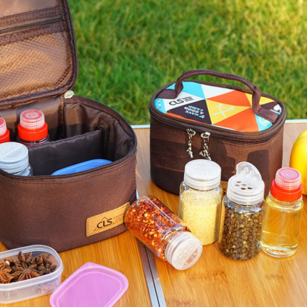 10 st/ set kryddflaska bärbar BBQ kryddsåsbehållare set med förvaringsväska för utomhuscamping reser picknick