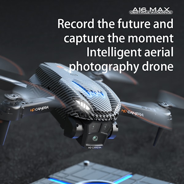 Vikbar trippellins kamera-drönare Optical Flows Positionering Quadcopters för nybörjare Grey 1 battery