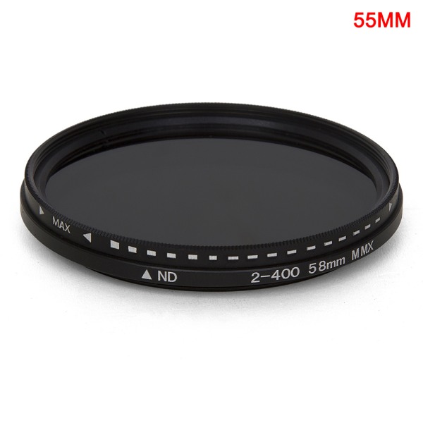Fader Variabelt ND-filter Justerbart ND2 till ND400 Neutral densitet för kameraobjektiv 55mm