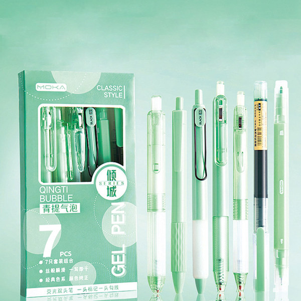 7 st svart gelpenna för studenter 0,5 mm Retractable Gel Pen Multipurpose Smoothing Ink Pen Back To School Present F