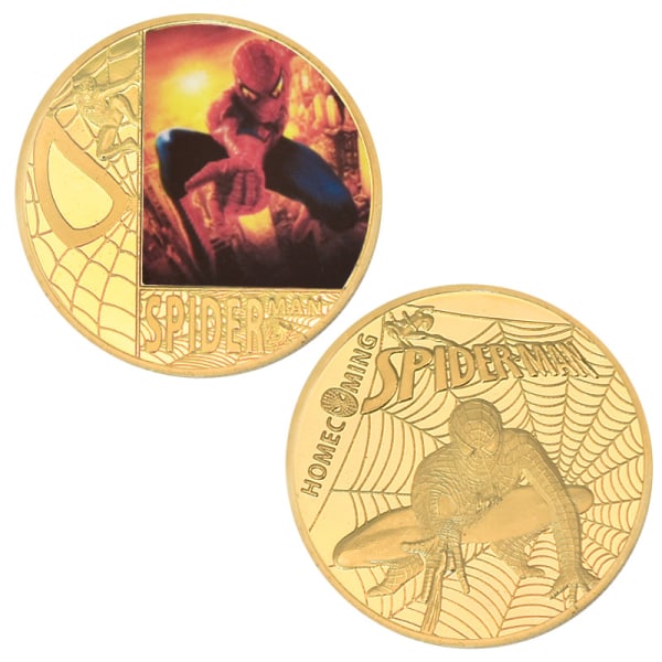 Spider-Man Coin Super Hero Jubileumsmynt Guldmetallmynt Souvenir för Samlare Fans Collection Spider-man 1