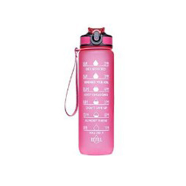 1000ML vattenflaska med sugrör Utomhussportmugg med bärrem för utomhuscamping Red