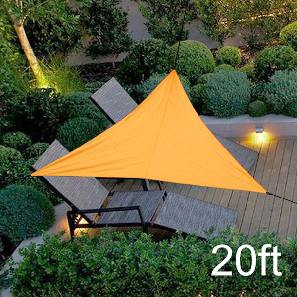 UV-skydd Skyddstak Utomhusskydd Triangulär Regntät Soltält Orange 20ft*20ft*20ft