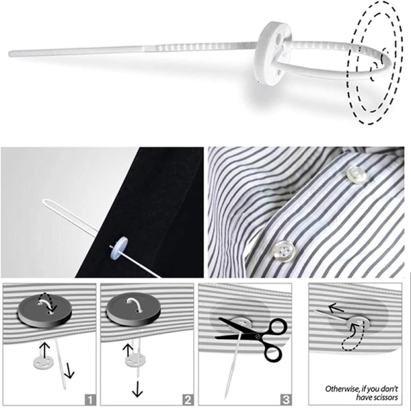 Snabbsömnadsverktyg Multipurpose Inget behov av att sy Knapp Snabbsömnad Tillbehör för skjortor Tröjor Byxor Black 30pcs