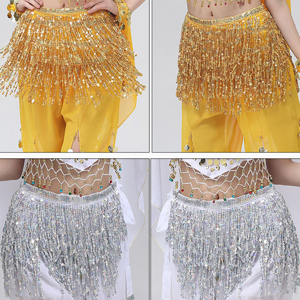 Dam Magdans Paljett Hip Scarf Boho Style Party Kostym För Dansfester SAPPHIRE BLUE