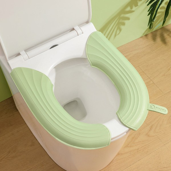 Cover Vattentät toalettsitsdyna med handtag Soft Thicken EVA självhäftande toalettsitsöverdrag Kuddar Blue
