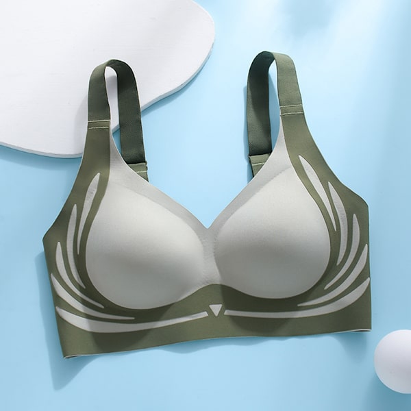 Lyftande Anti-Slappande Trådlös Push-Up BH Maskintvättbar Komfortunderkläder för Matchande Kläder Black L