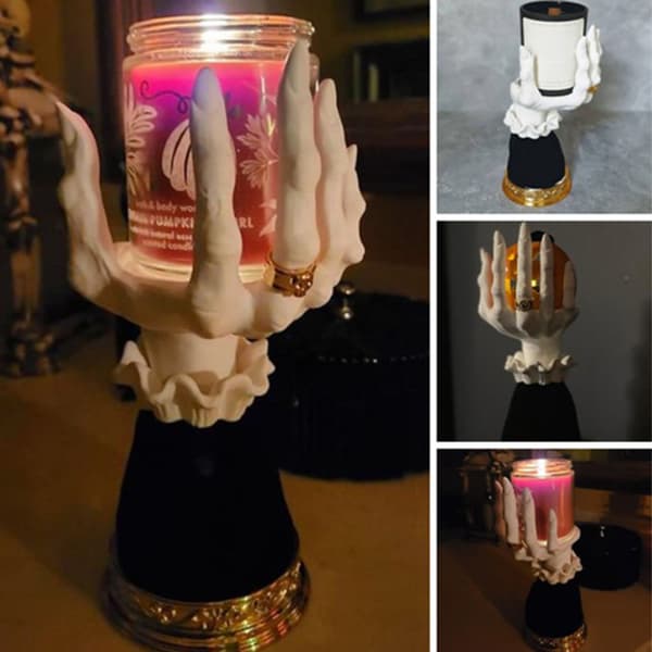 Halloween Witch Hand Ljusstake Skräck Witch Hand Ljusstake För Hem Vardagsrum Sovrum Dekoration A