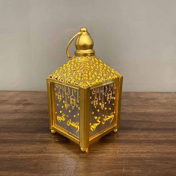 Gyllene/vit Ramadan Lykta Lampa Happy Eid Light Ramadan Inredningslampa Hem Fest Dekoration Prydnader för semester White Small
