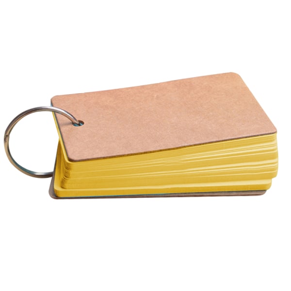 Bärbar spänne Pärm Anteckningar Flash-kort Memo Pads DIY Blank Card Brevpapper Yellow