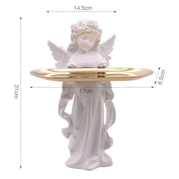 Bön ängel förvaringsbricka konst prydnader för hem Bookself TV-bänk dekor Praying Maiden Tray