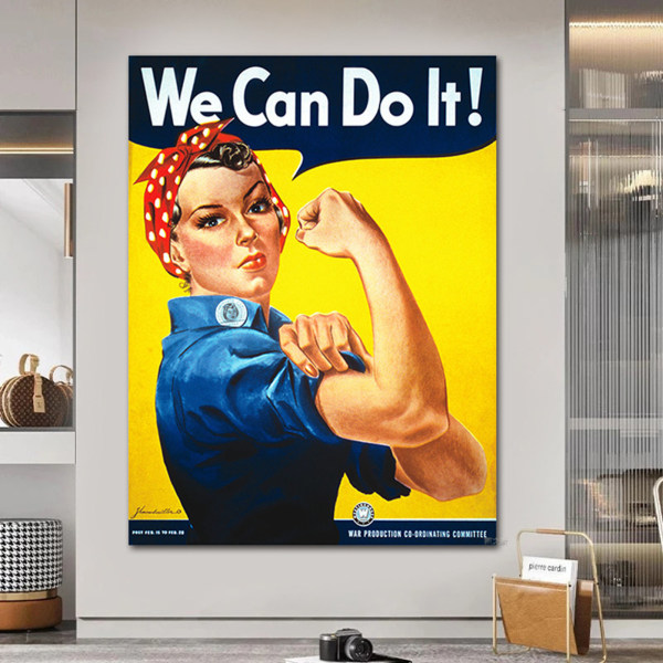 Feminist vintage affisch WWII skylt Hemmakontor Restauranger Väggdekorationer 18x24inch