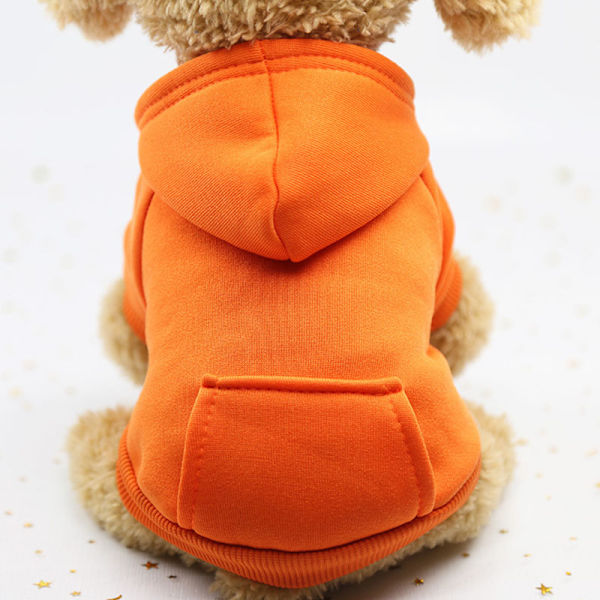 Kattkläder Mjukt husdjur Liten hund Kattrock Luvtröjor Sporting Valp Kattunge Tröja Kostym Katt Sportkläder Orange XS