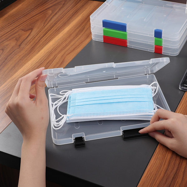 A4/A5 Transparent förvaringslåda Bärbar organizer Red Small A5