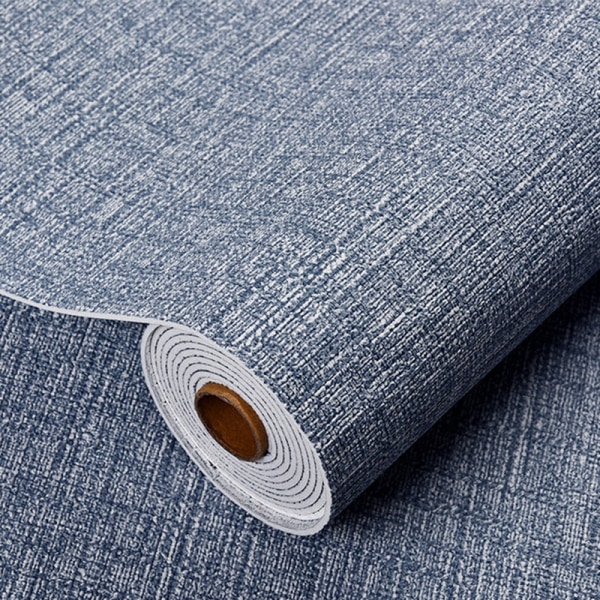 Faux linne texturerad tapet Avtagbar självhäftande stick kontakt papper väggdörr för accent vägg sovrum Dark Gray