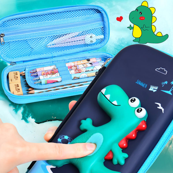 Söt case 3D dekompressionsdocka Stor kapacitet pappersvaruförvaringsväska Fantastiska presenter till pojkar och flickor C