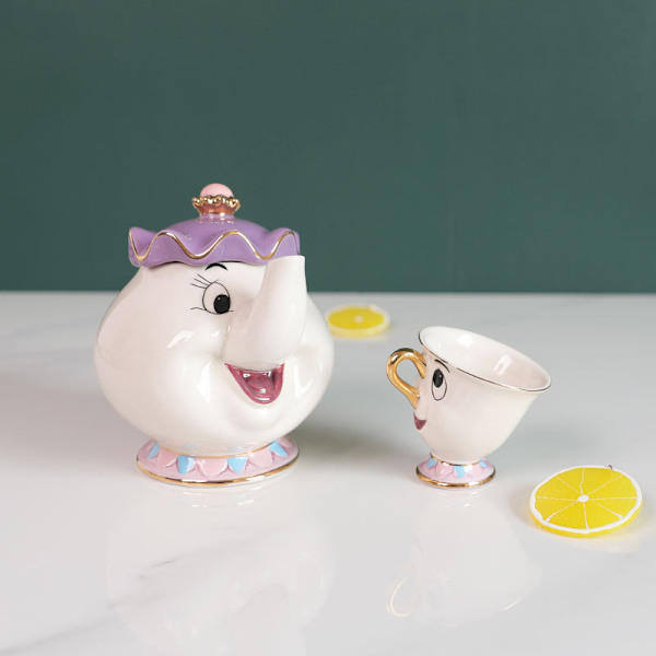 Beauty And The Beast tekannor 3D skulpterad keramisk mugg Tekannor Krukkopp till fars dag julklapp