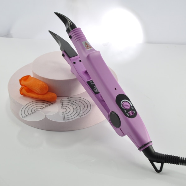 Termostatisk hårförlängningsenhet Robust värmejärn Håranslutningsverktyg för hårstyling Pink 4