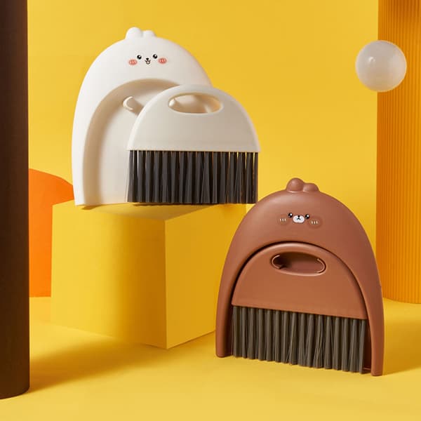 Hushålls mini sopskåp set tecknat mönster Multipurpose sopskåp verktyg för barn White