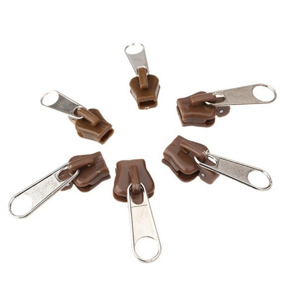 6st/ set Fix Dragkedja Dragkedja Dragkedja Huvud Universal Kit Ersättning för trasiga / bärbara reglage Omedelbar reparation blixtlås Coffee