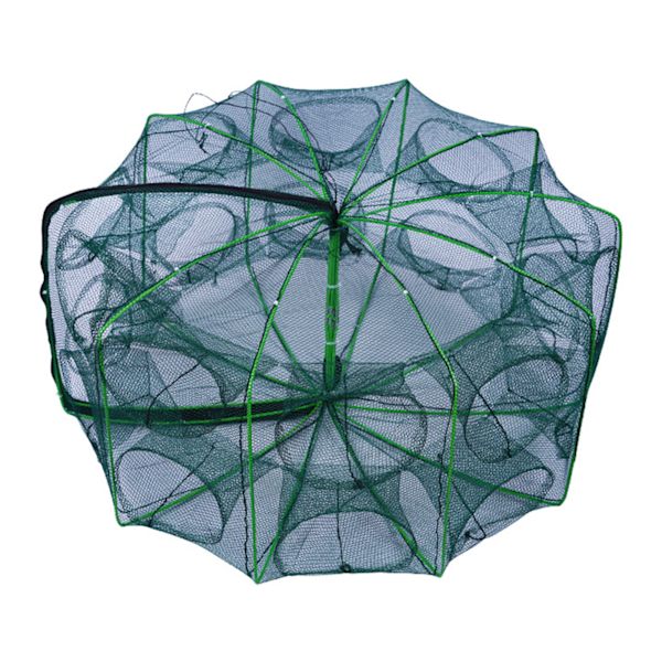 Hopfällbar Fiskefälla Automatisk Nylon Fiske Nät Räka Bur Bärbar Krabba Fiskfälla Double 10