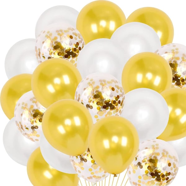 12-tums ballonger Set Födelsedag Bröllop Latexballonger Kedjesats Gör-det-själv festscen dekorationer Gold