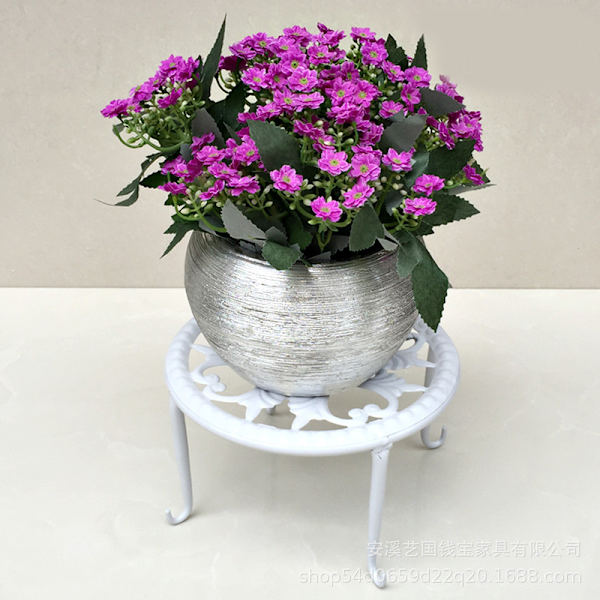 Blomsterställ i metall av hög kvalitet stål Robust hållbart blomställ för vardagsrum Balkong inomhus skrivbord White