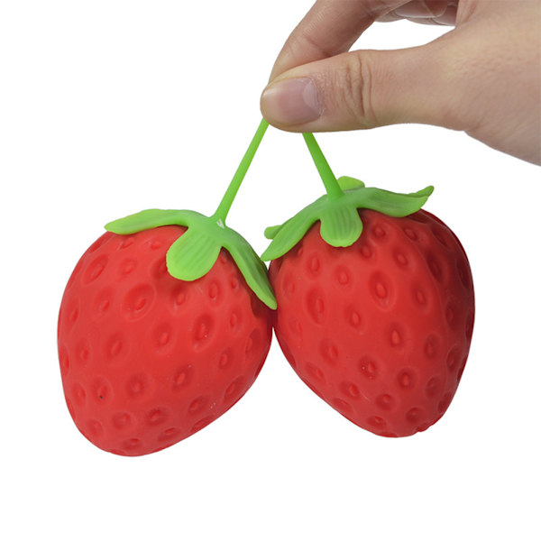 Simulering Strawberry Vent Ball Dekompression Fruktbollsfyllning Mjöl Nypa Musik Dekompression Tofu Ball Barnens Vent Toy 1
