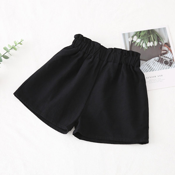 Tjejer Härliga shorts med elastisk midja Byxor Causal Bekväma korta byxor för inomhus utomhus black 100cm
