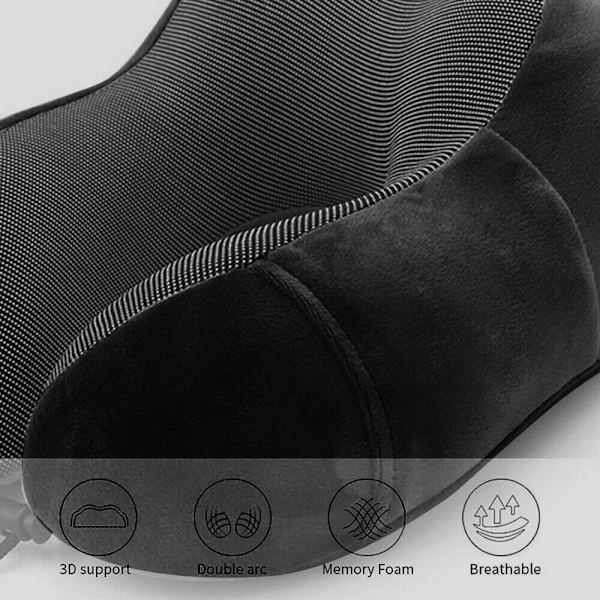 Rese Nackkudde Memory Foam U-formad nackstöd Nackstöd Resekuddar Grey