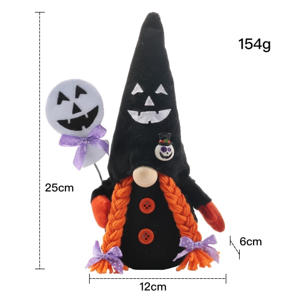 Förtjusande plysch Gnome Doll För Halloween Gåva och Samling Mjuk stoppad leksak för barn Heminredning Female