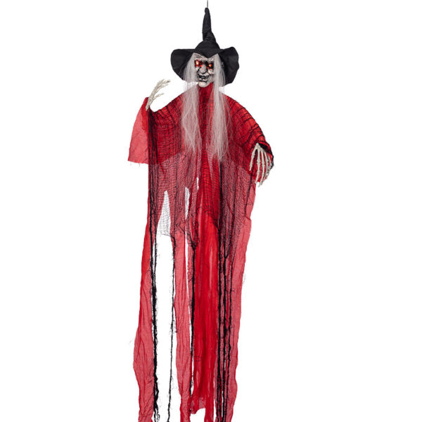 Röda kläder häxa dekoration på Halloween skrämmande fashionabla festival prydnad för inomhus Z261