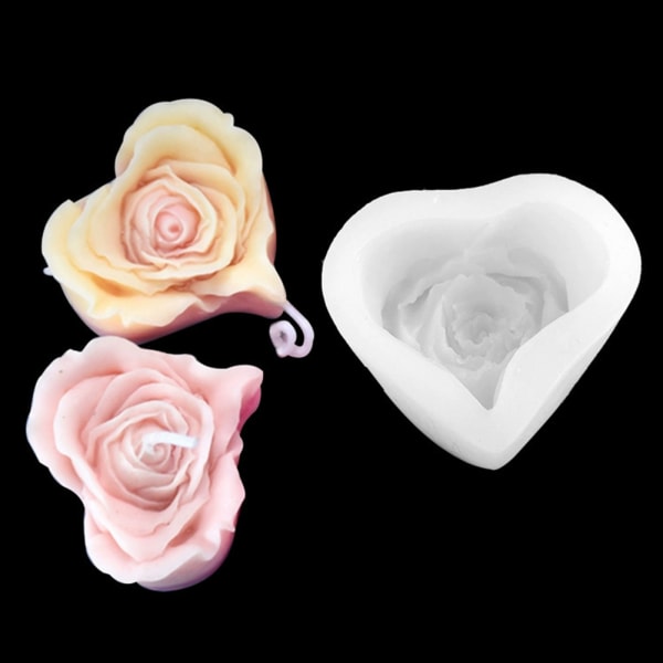 Fashionabla kärleksrosa blomljus molds multifunktionella konstprydnadsföremål Att göra mould för tvålhantverk